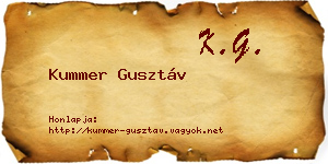 Kummer Gusztáv névjegykártya