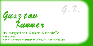 gusztav kummer business card